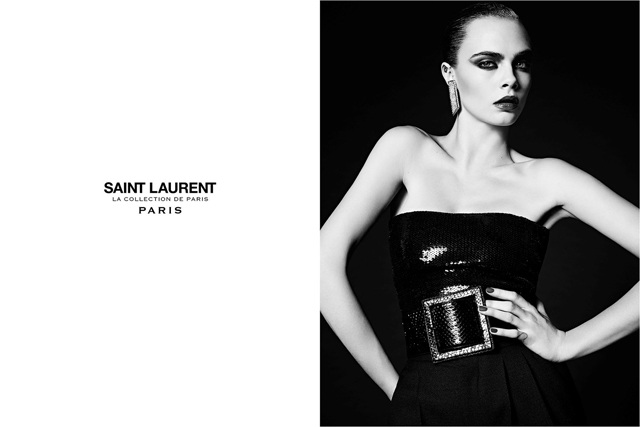 Кара Делевинь в рекламной кампании Saint Laurent (фото 1)