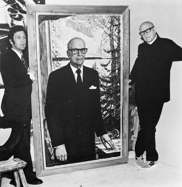 И.С. Глазунов работает над портретом Президента Финляндии Урхо Калева Кекконена. Хельсинки. 1973