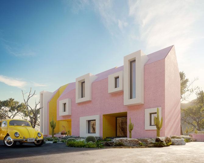 Московские архитекторы показали проект розового дома в мексиканской пустыне (фото 1)