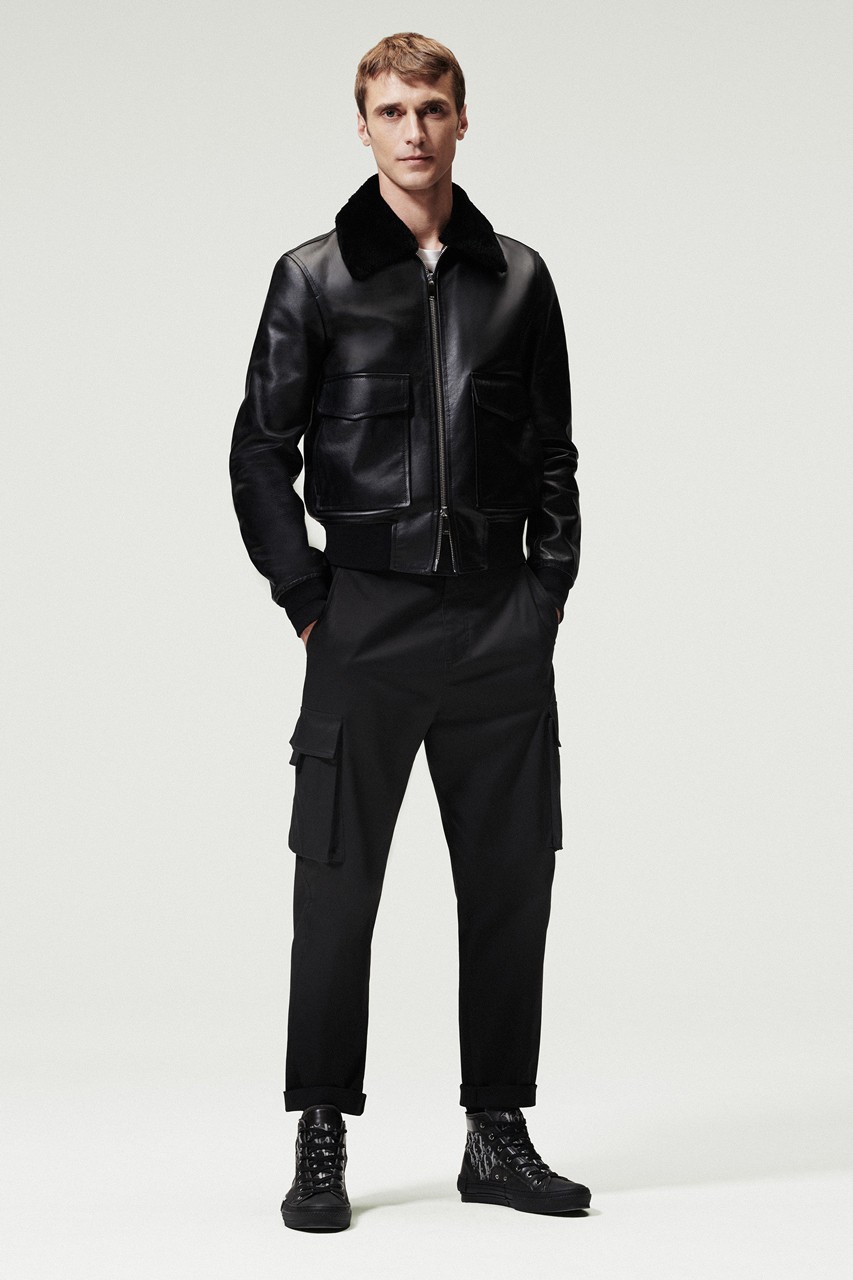 Christian Dior Belted Leather Biker Jacket Black
