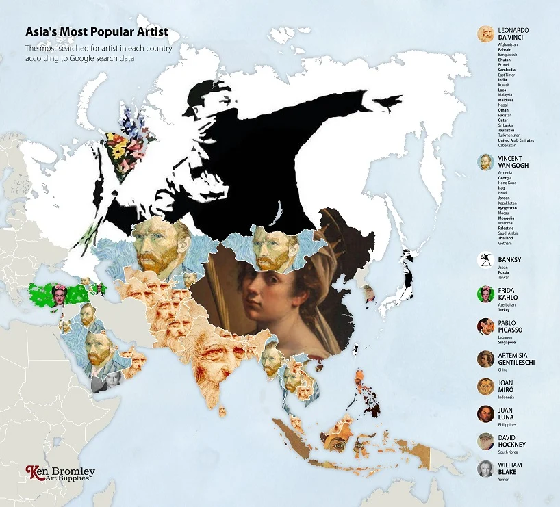 Появилась мировая карта с самыми популярными арт-запросами в Google (фото 1)