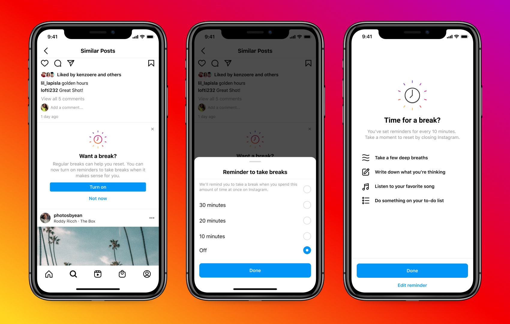 Instagram запустил функцию отдыха от соцсети «Сделай перерыв» (фото 1)