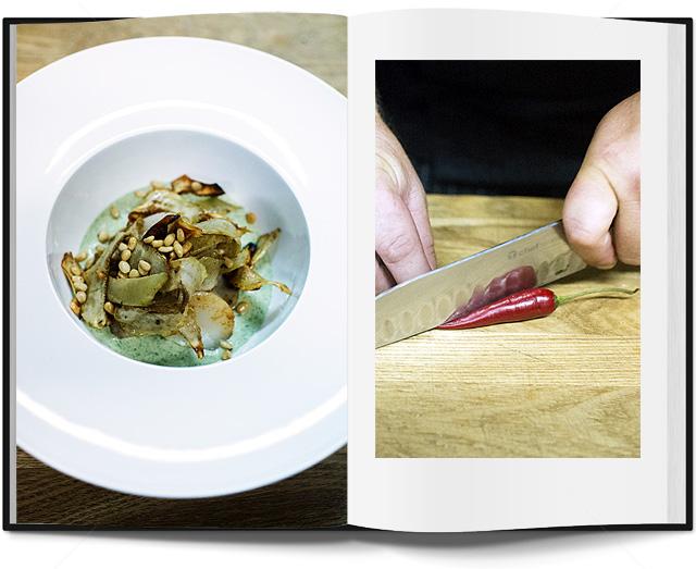 Блюдо недели: гребешки с артишоками, шпинатом и козьим сыром от Павла Петухова (фото 8)