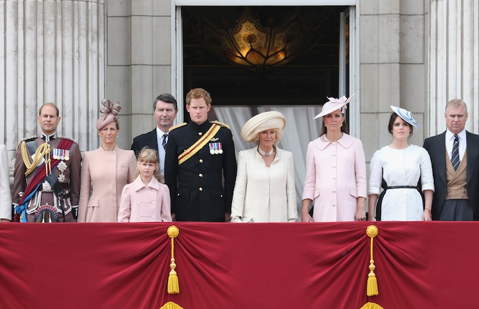 Принц Гарри, герцогиня Камилла, герцогиня Кэтрин, принцесса Евгения и принц Эндрю