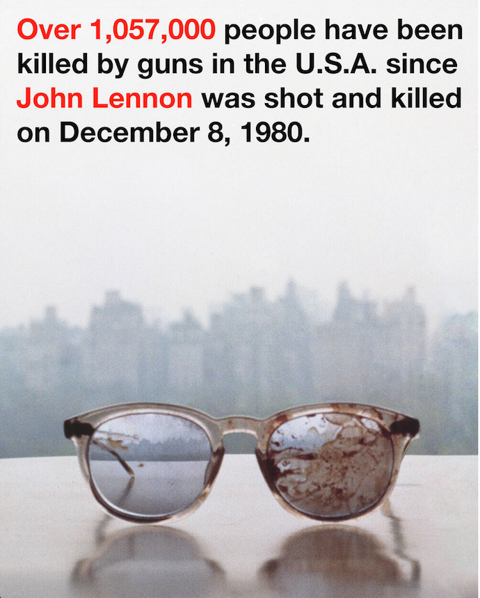 Фотография очков Джона Леннона, снятая Йоко Оно в день его смерти