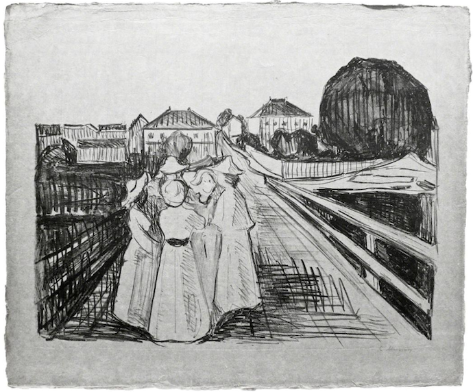 Эдвард Мунк. På broen (On the bridge), 1912-13