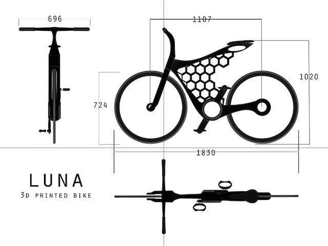 Напечатанный на 3D-принтере концепт велосипеда Luna (фото 2)