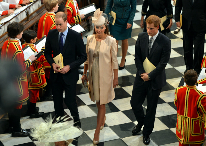 Принц Уильям, герцогиня Кэтрин и принц Гарри  