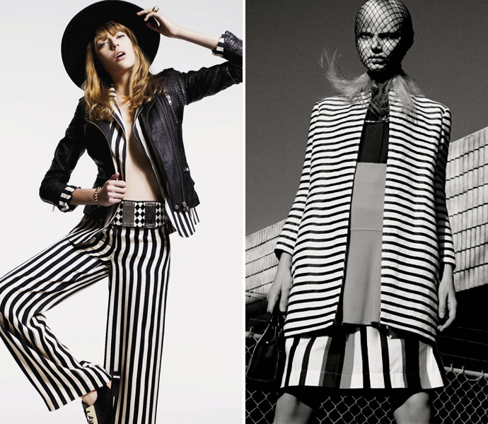 Черно-белый: Grazia и Vogue Italia, апрель 2013