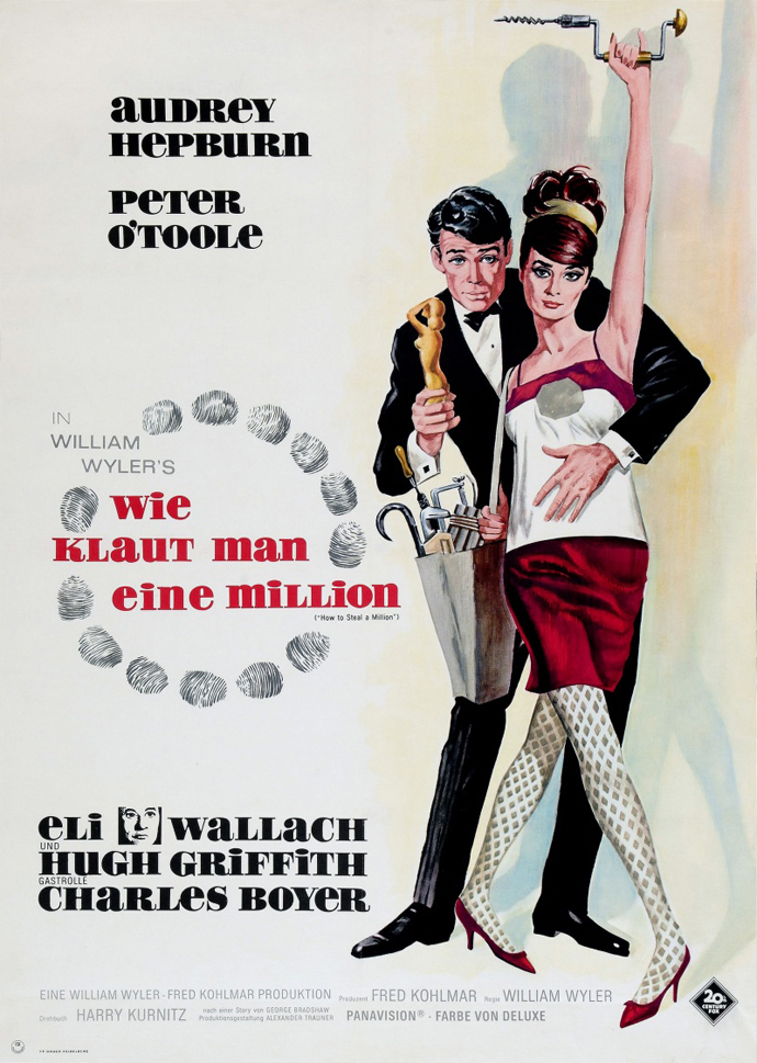 Афиша фильма "Как украсть миллион" с Одри Хепберн, 1966