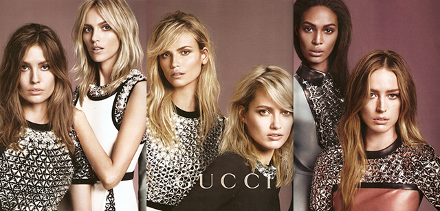 Шесть топ-моделей в рекламной кампании Gucci, осень-зима 2014 (фото 7)