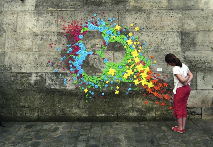 Цветные оригами как уличное искусство (фото 7)