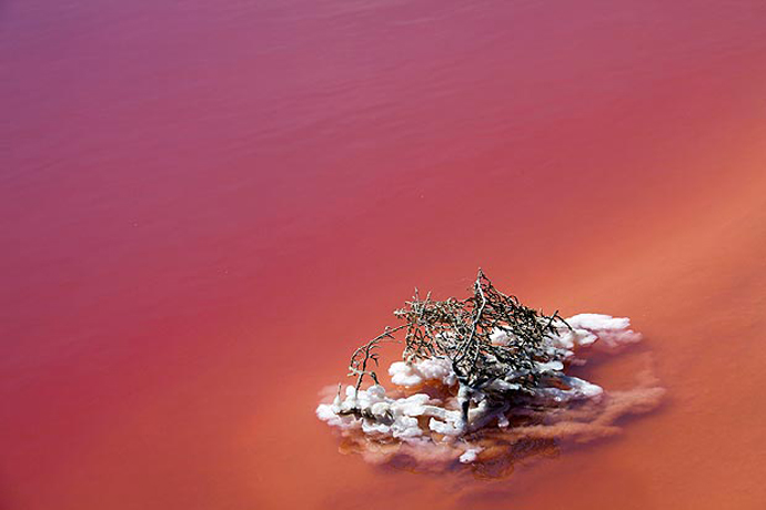 Красное озеро во Франции (фото 1)