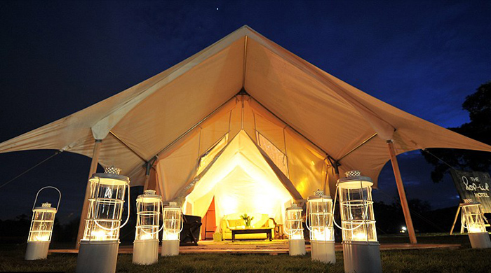 Pop-Up Hotel в виде палаточного лагеря в Гластонбери