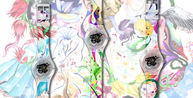 Художница Эллен Шейдлин создала принты для часов Swatch