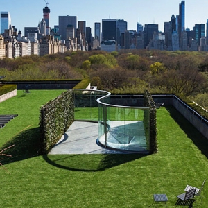 Стеклянная инсталляция на крыше нью-йоркского Метрополитен-музея