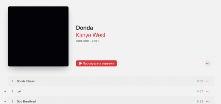 Альбом Канье Уэста «Donda» побил сразу несколько рекордов Apple Music