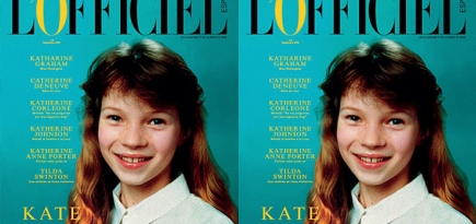 10-летняя Кейт Мосс украсила обложку первого испанского L'Officiel