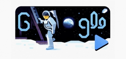 Google выпустила дудл в честь 50-летия высадки на Луну