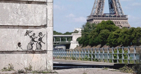 Бэнкси показал еще несколько новых граффити, созданных в Париже