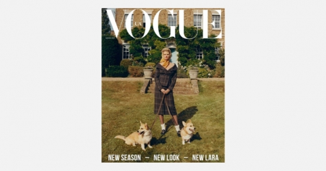 Лара Стоун позирует с корги из «Короны» на обложке нового номера украинского Vogue