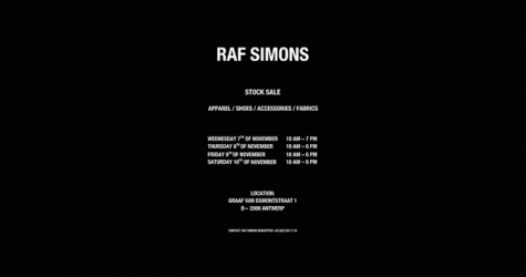 Раф Симонс проводит большую распродажу вещей из прошлых коллекций в Антверпене