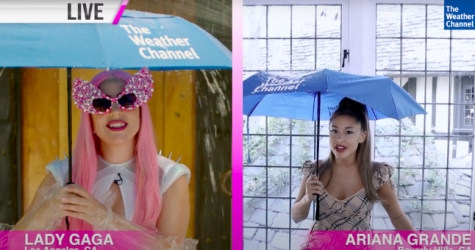 Леди Гага и Ариана Гранде изобразили ведущих прогноза погоды в новом видео
