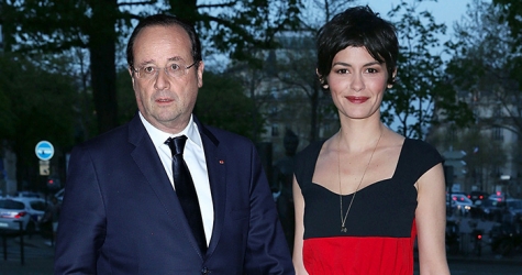 Франсуа Олланд и Одри Тоту на вечере организации Unitaid