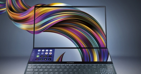 Asus показал ноутбук с двойным экраном