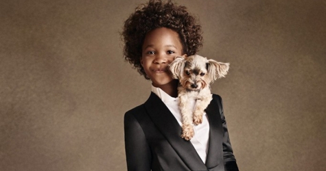 Девочка с собачкой в рекламной кампании Armani Junior