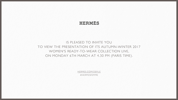Прямая трансляция Hermès осень-зима 2017