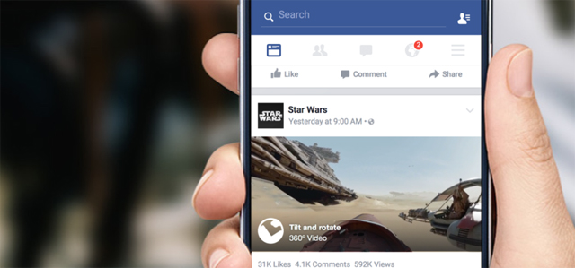 Facebook добавил поддержку панорамных видео в новостную ленту