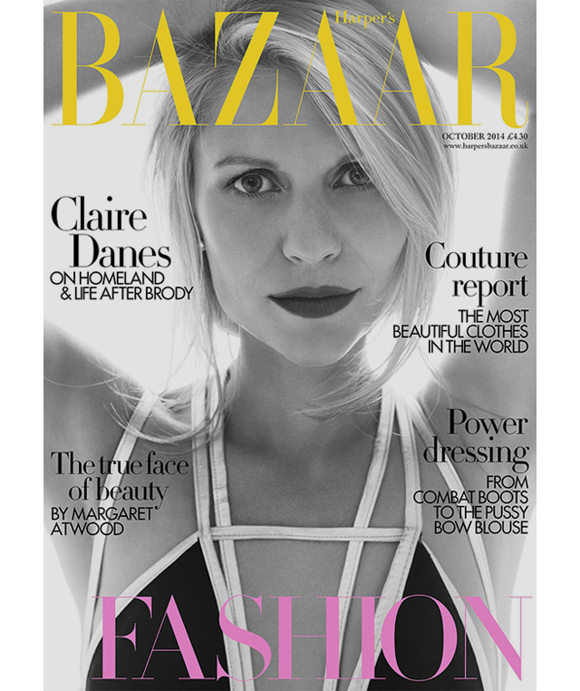 Клэр Дэйнс на обложке британского Harper's Bazaar