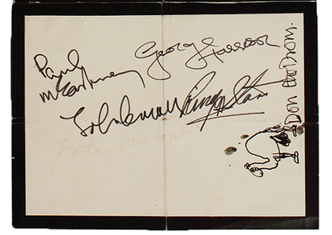 Петиция, когда-то подписанная The Beatles, выставлена на продажу