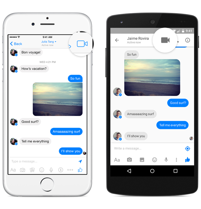 В Messenger от Facebook появились видеозвонки