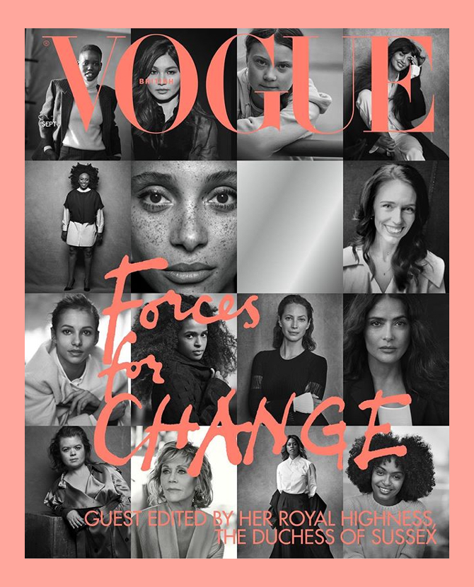 Джейн Фонда и Грета Тунберг снялись для обложки Vogue под редакцией Меган Маркл