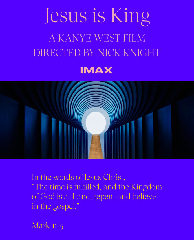 Стало известно, когда фильм Канье Уэста «Jesus Is King» покажут в России