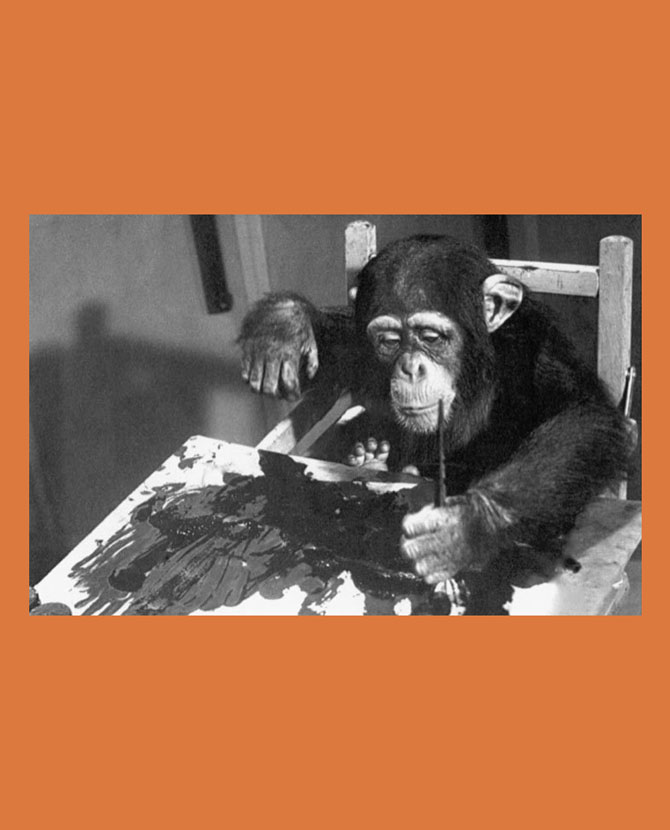В Лондоне пройдет персональная выставка шимпанзе Конго