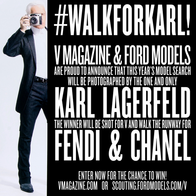 V Magazine ищет моделей для Карла Лагерфельда
