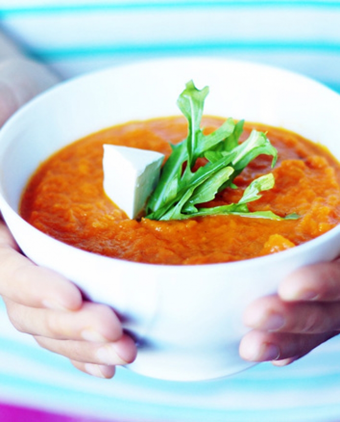 Суп-пюре из запеченной моркови