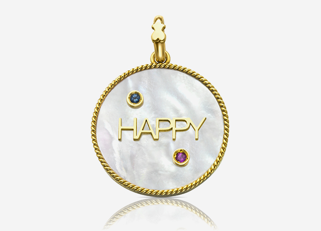 Позолоченный кулон Happy с драгоценными камнями из коллекции Medalions, tous.ru