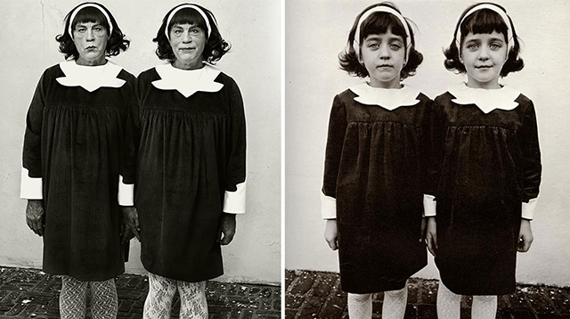 Sandro Miller, Diane Arbus / Identical Twins, Roselle, New Jersey (1967), 2014