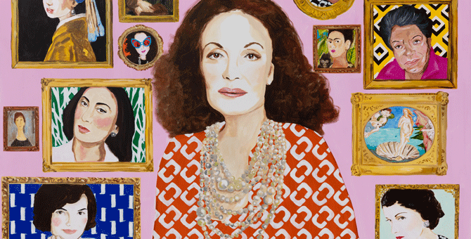 Американская художница создала портреты знаменитых женщин для Diane von Furstenberg