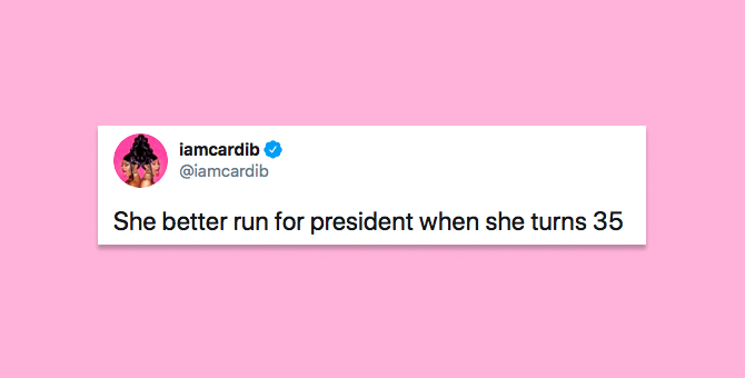 Cardi B рассказала, кого она хотела бы видеть на посту президента США
